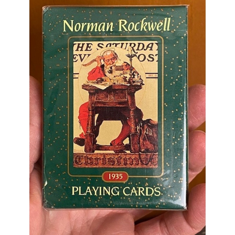 Norman Rockwell Christmas Playing Cards Saturday Evening Post 1935 Santa Sealed